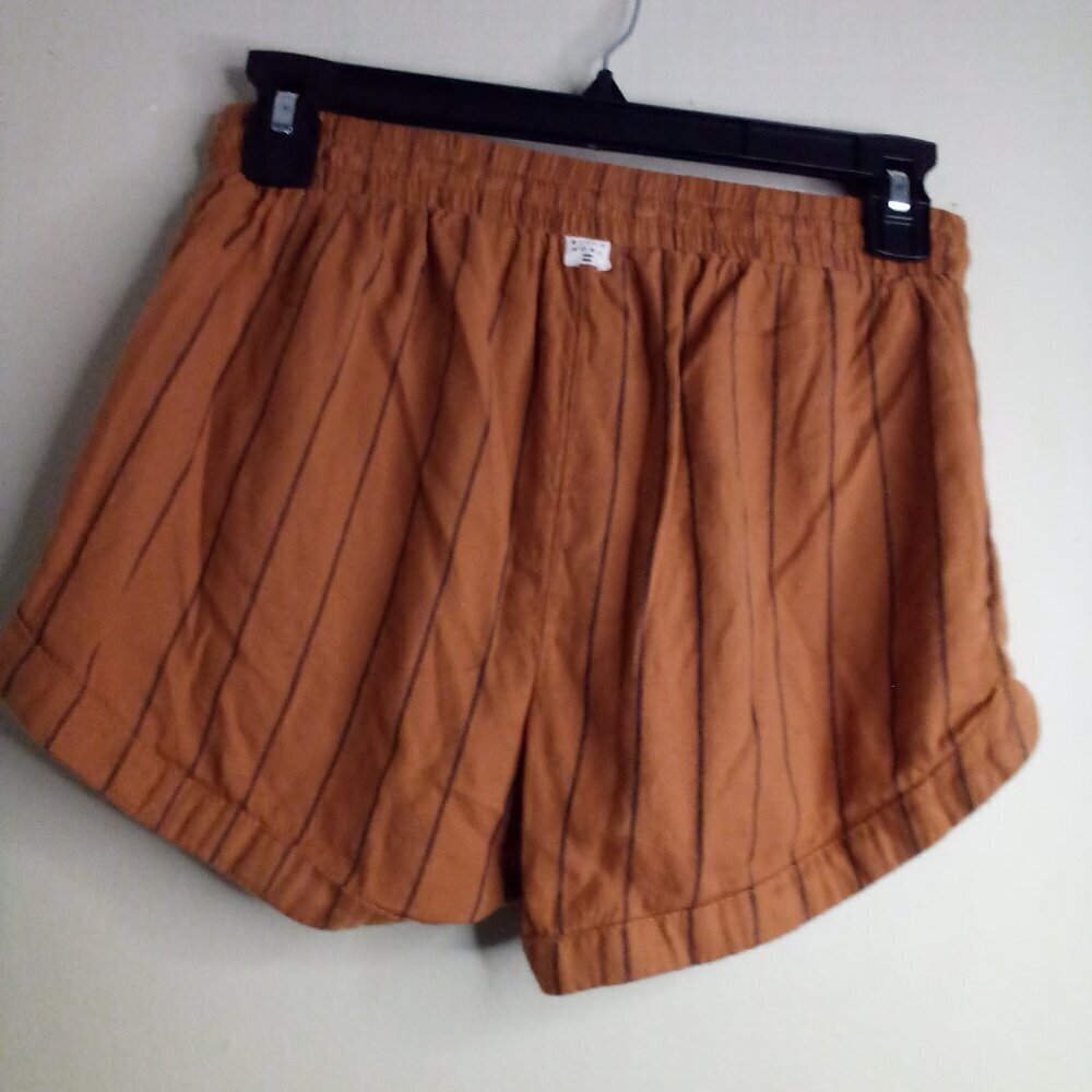 Billbong Shorts Women S Elastic Waist Drawstring Casual Stripe Brown - Picture 9 of 14